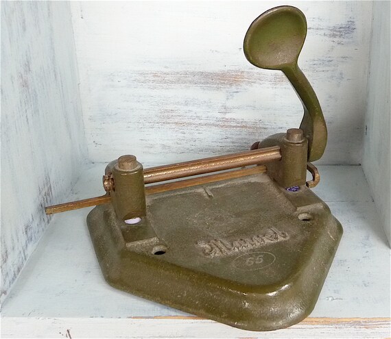 Industrial Green Vintage Two Hole Punch