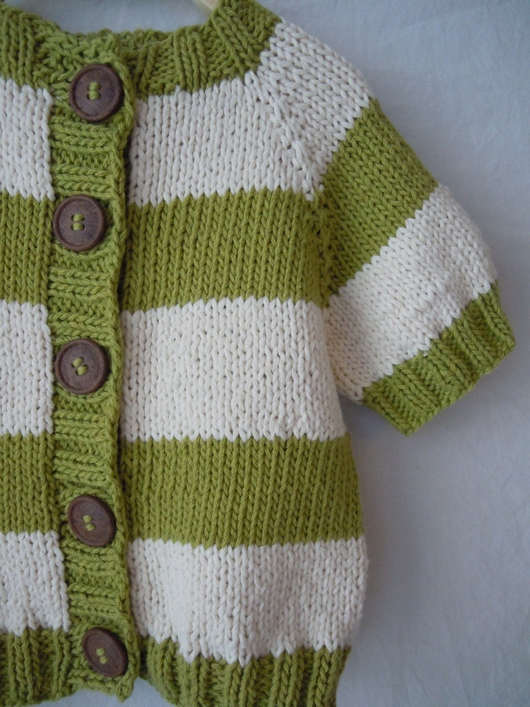 Striped Lime knitted cardigan from AWeeSprig Striped Lime knitted cardigan from AWeeSprig