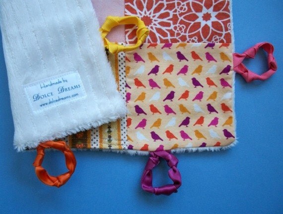 Baby Girl  Lovey  with Custom Hand Embroidered Initial  by Dolce Dreams