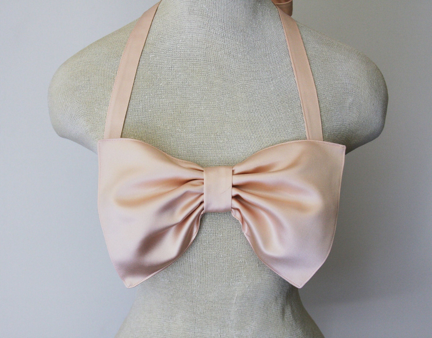 Ballet pink satin bow bandeau- Made to order.