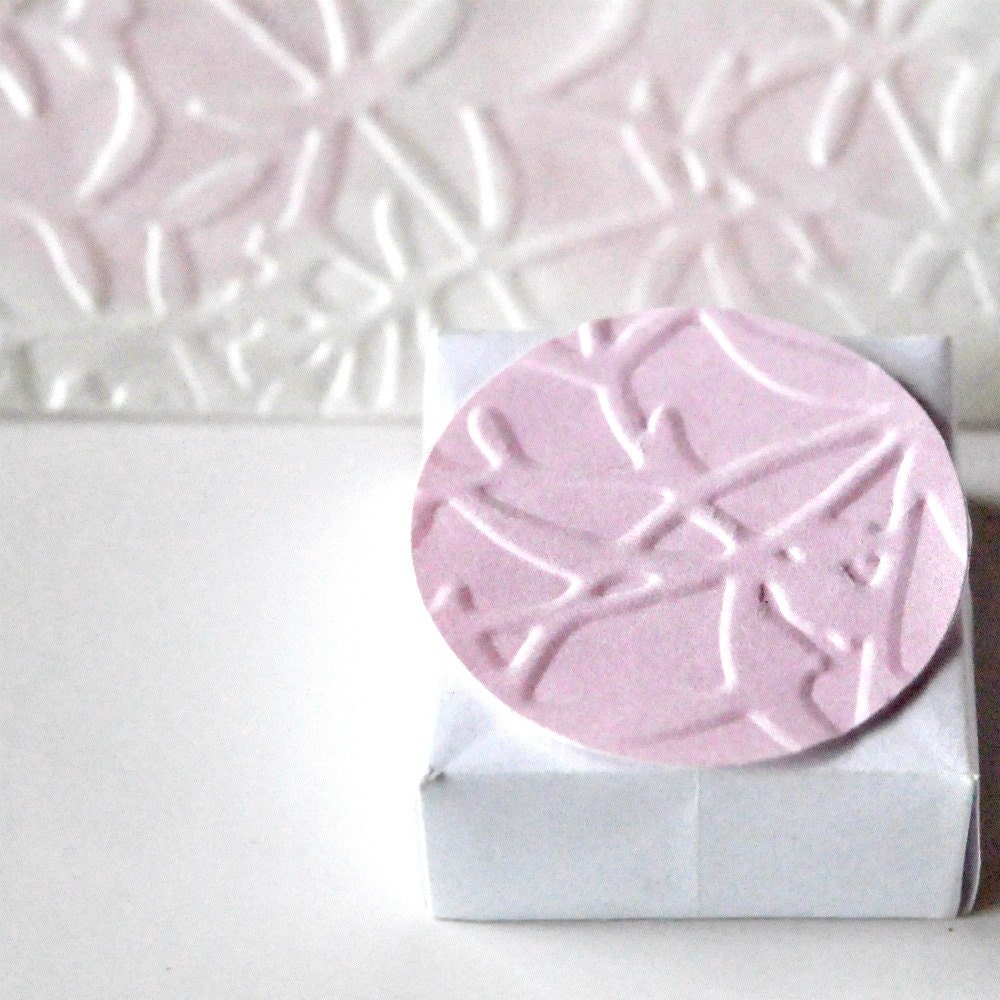 30 Embossed Pastel Pink Stickers