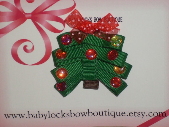 Christmas Tree Hair Clip with Crystal Ornaments Baby/ToddlerGirl/