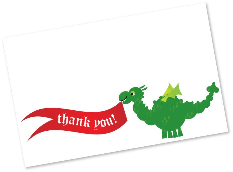 Dragon Birthday Party Thank You Card
