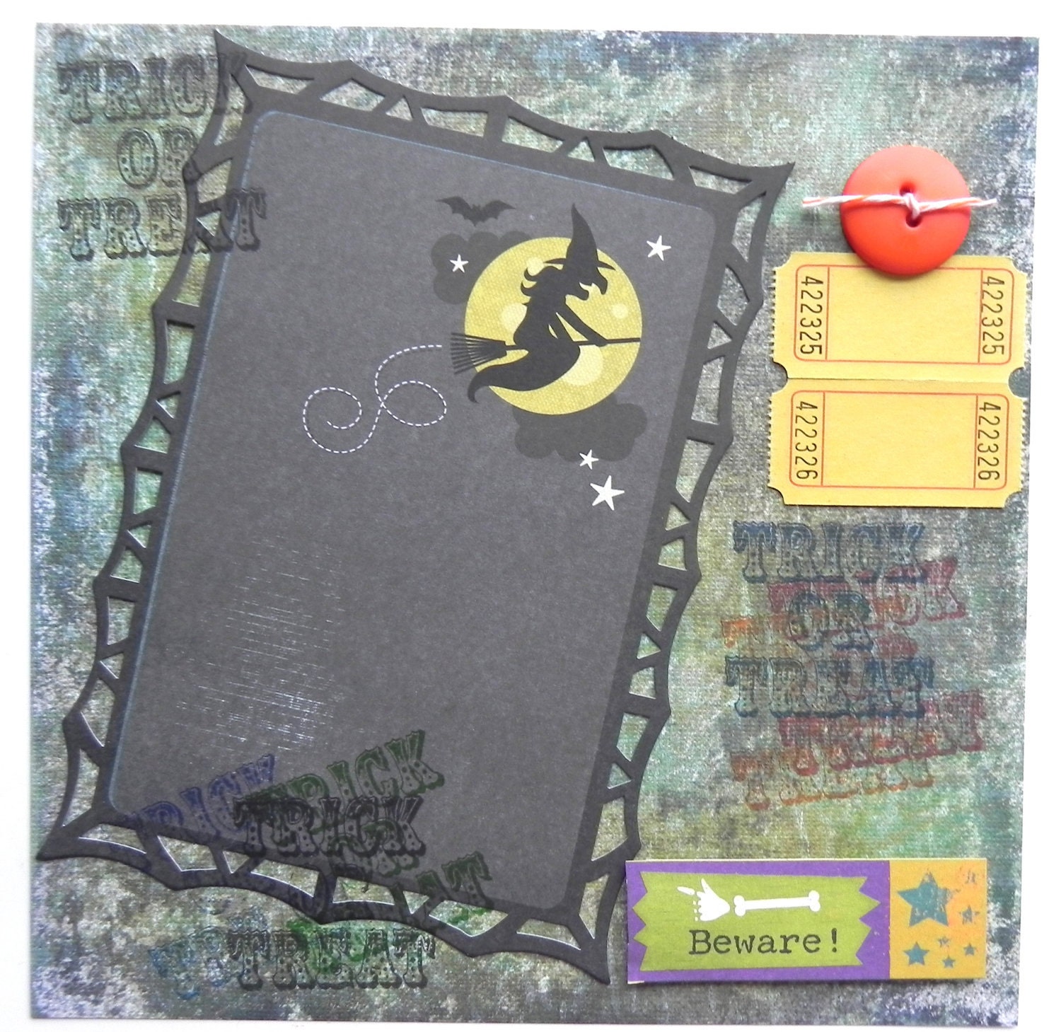 Premade Halloween Scrapbook Page - $6.00