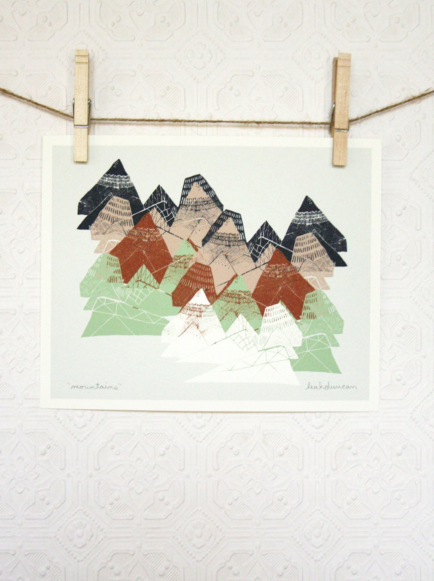 Mountains Print by Leah Duncan