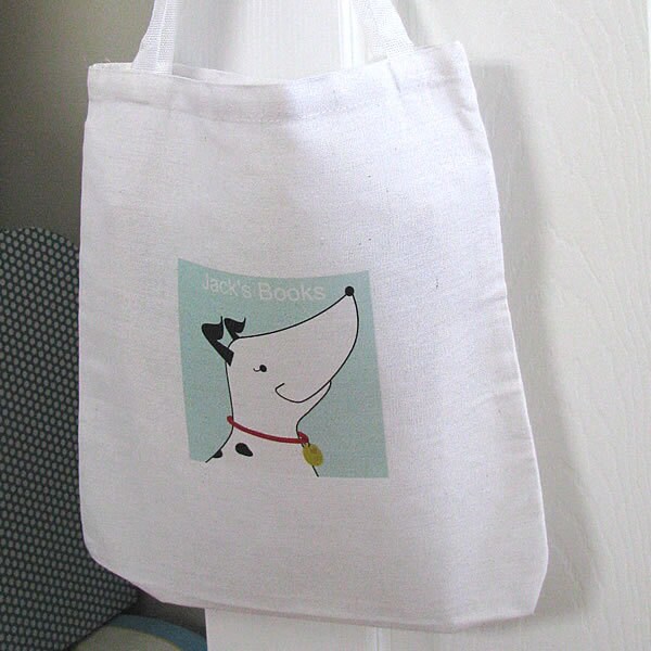 Book Swap Tote + FREE Bookplates-tote totes bag bags name custom personalized kids book books library book swap set dog doggie