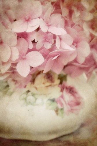 Pink Flower Photo - vintage, antique, pale, soft, dreamy, vase, breast cancer awareness, black friday, cyber monday