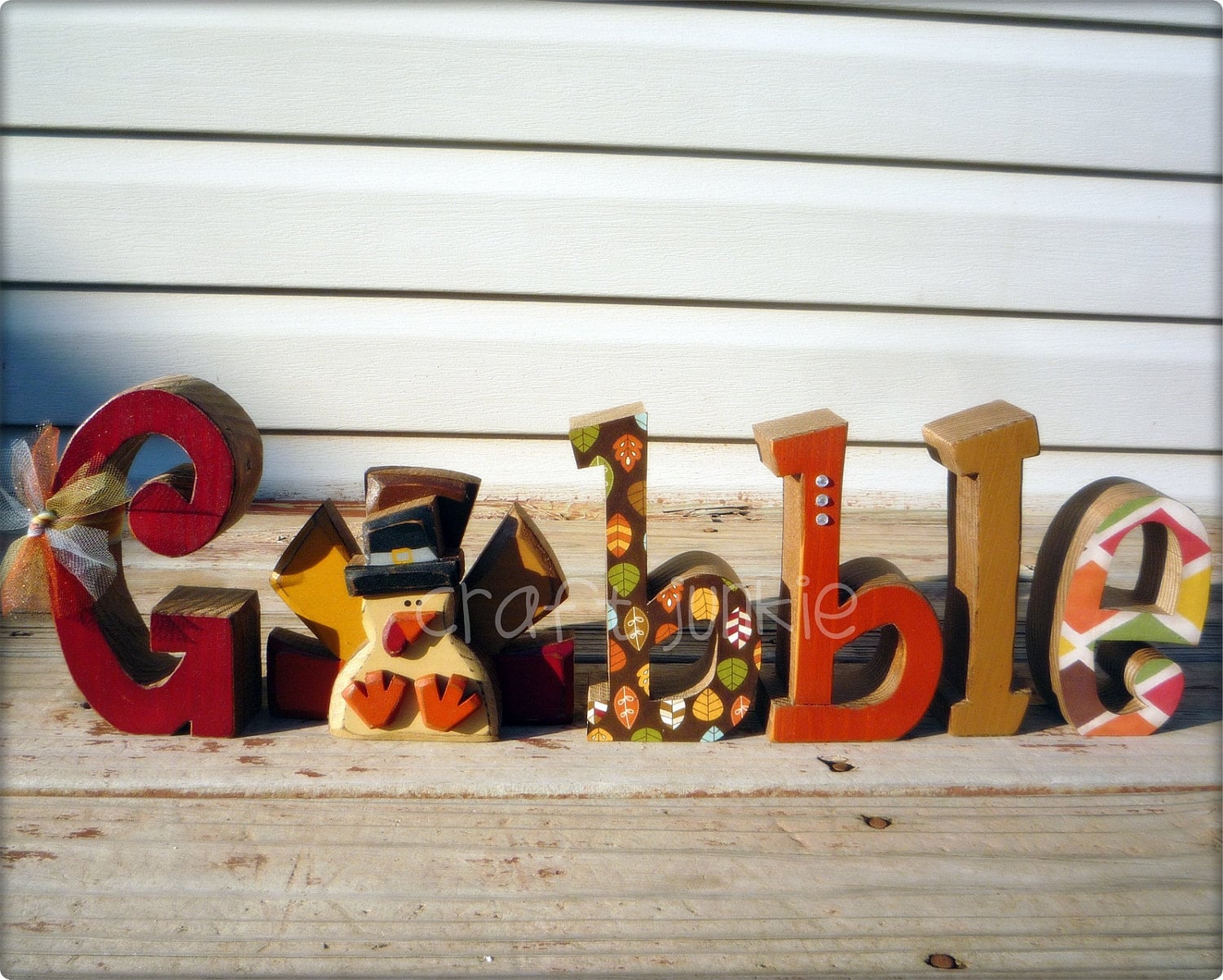 Thanksgiving Turkey Gobble letter set