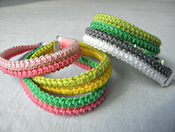 Crochet bracelet - You pick the color