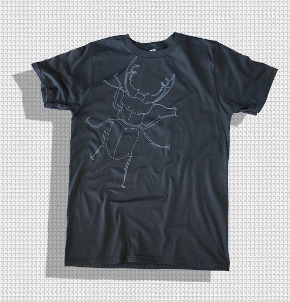 Beetle ORGANIC COTTON  dark T-shirt - slim fit animal men's tee
