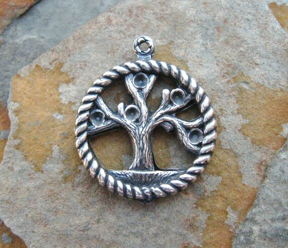 1 Trinity Brass Antique Silver Tree of Life Charm 20mm x 24mm  -  LOW SHIPPING