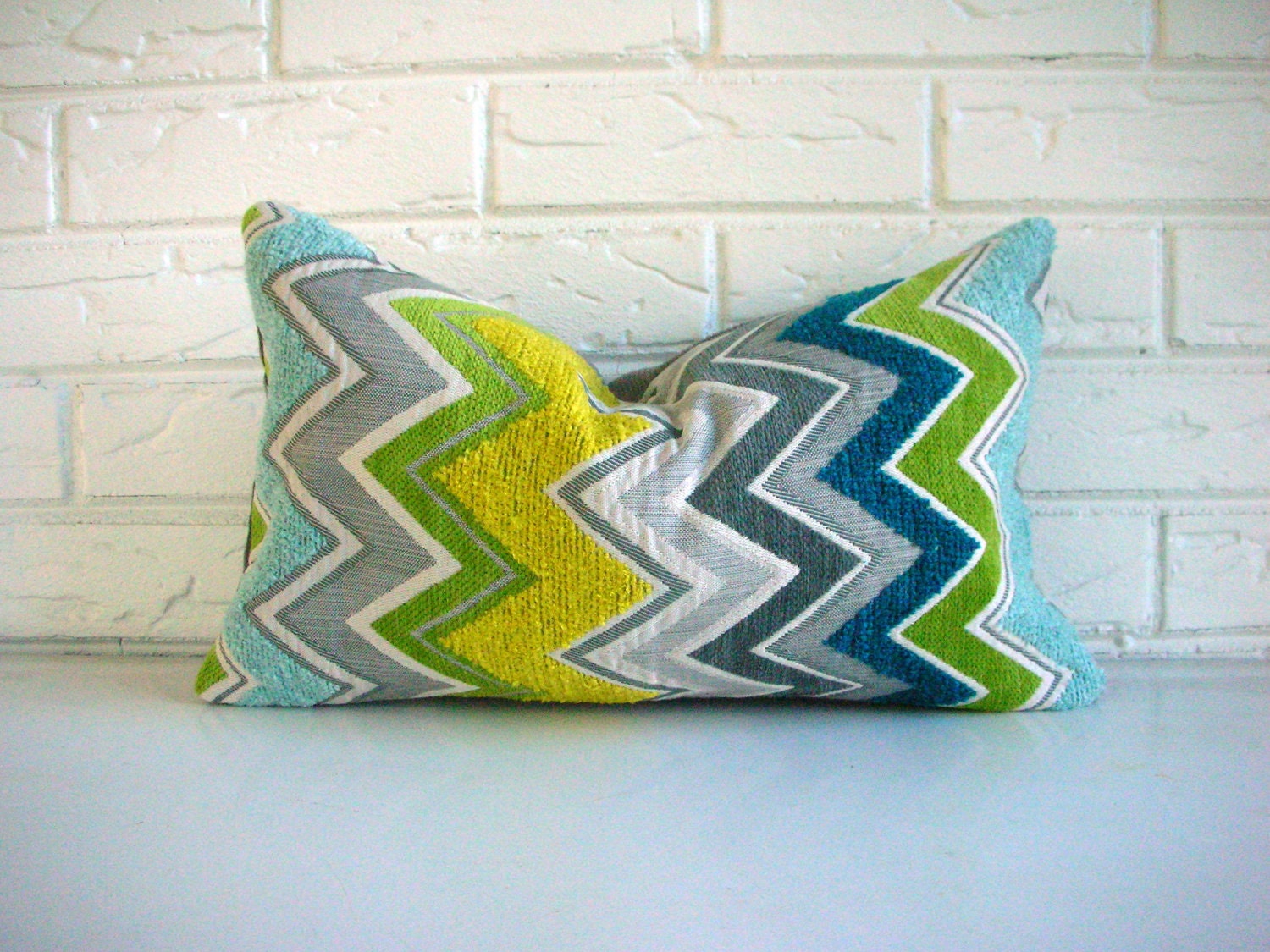 Pillow Cover Schumacher Zenyatta Mondatta Decorative Throw Designer Lumbar Peacock Chevron Zig Zag Missoni 10 x 16