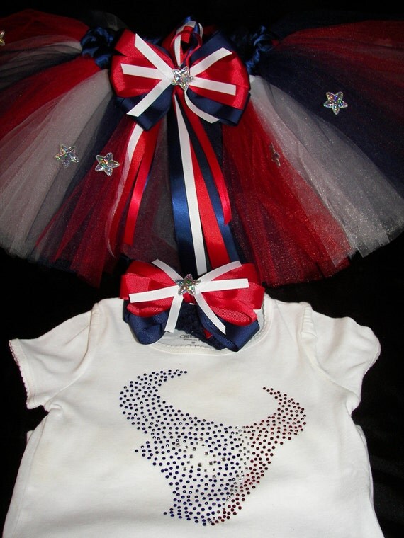 Texans Cheerleader Boutique Bling Tutu Set--Adorable and Full of Sparkle and Bling