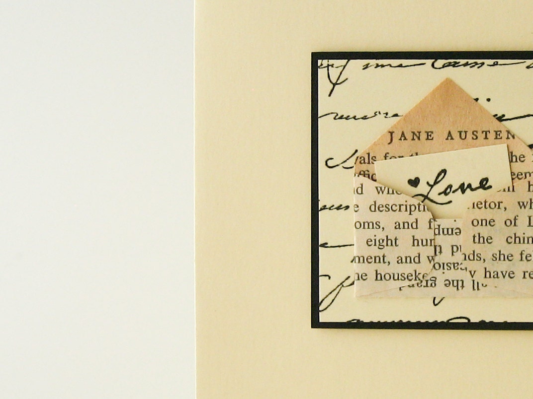 Jane Austen Love Letter Handmade Valentine Card