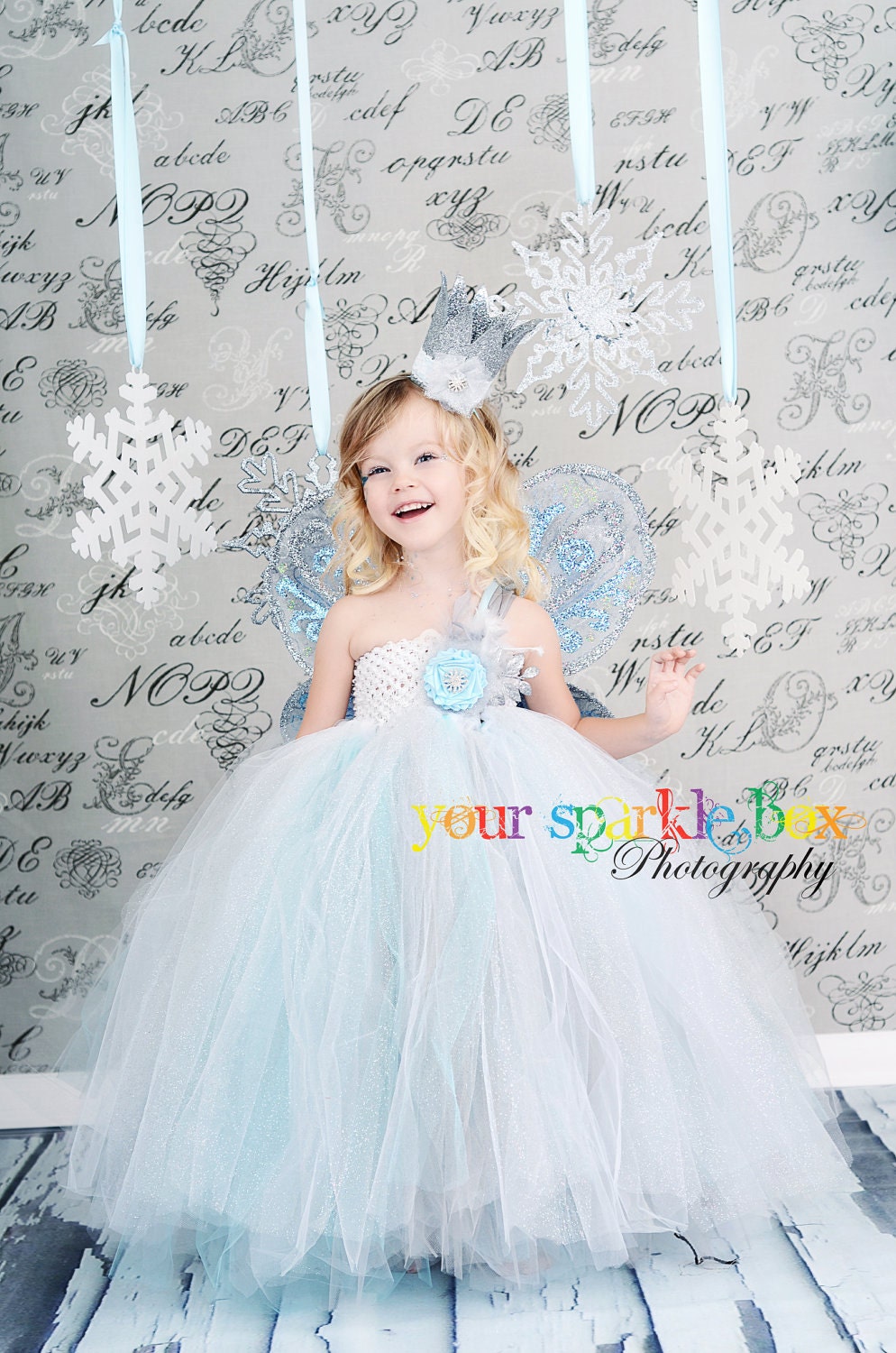 Snowflake princess tutu dress nb 12m 18m 2t 3t 4t
