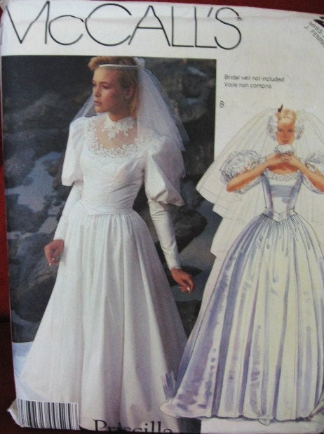 McCalls 1980s Vintage Retro Wedding Dress Pattern Uncut 2341 Size 20