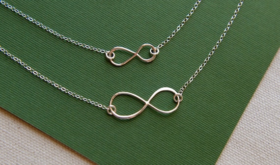 Sterling silver infinity link necklaces