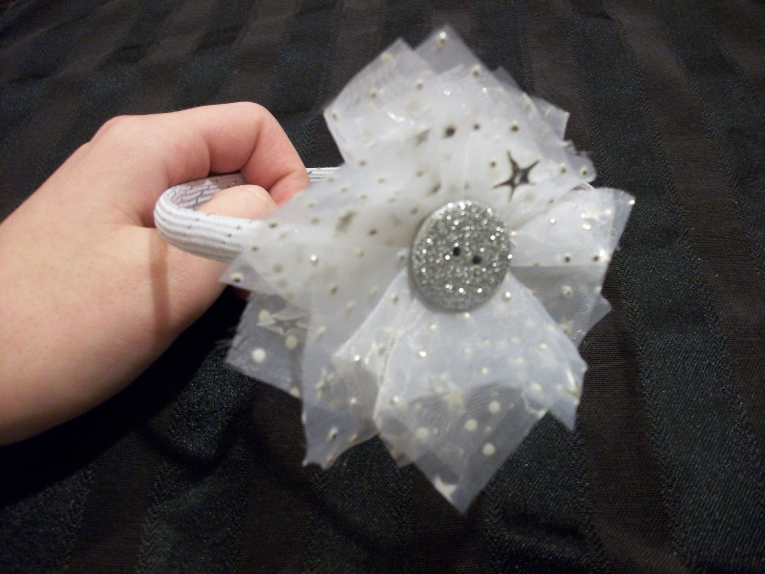 Stella Luna - White and Sliver Flower Headband