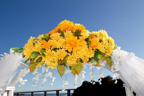 Wedding Arch Flowers Yellow From jazminerussell yellow flower arch wedding
