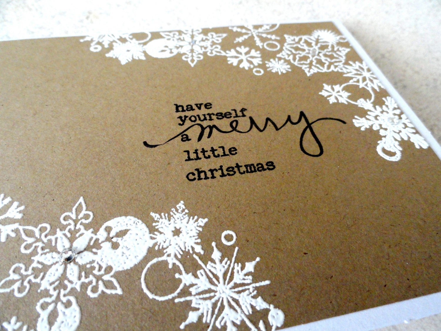 Christmas Card - Kraft Snowflake - Merry Christmas