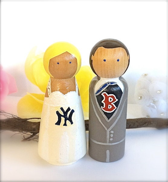 Sports Cake Topper Custom Sports Team Wedding Cake Toppers Bride and Groom 
