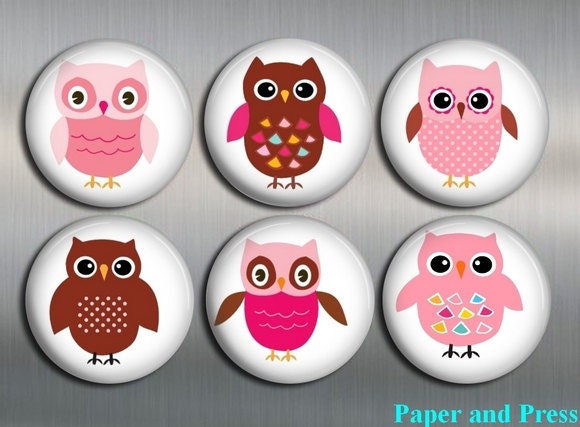 OWL MAGNETS with gift pouch - Set of 6