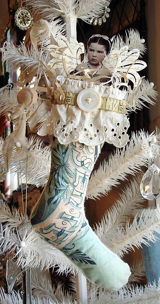 lovely Christmas Angel stocking ornament