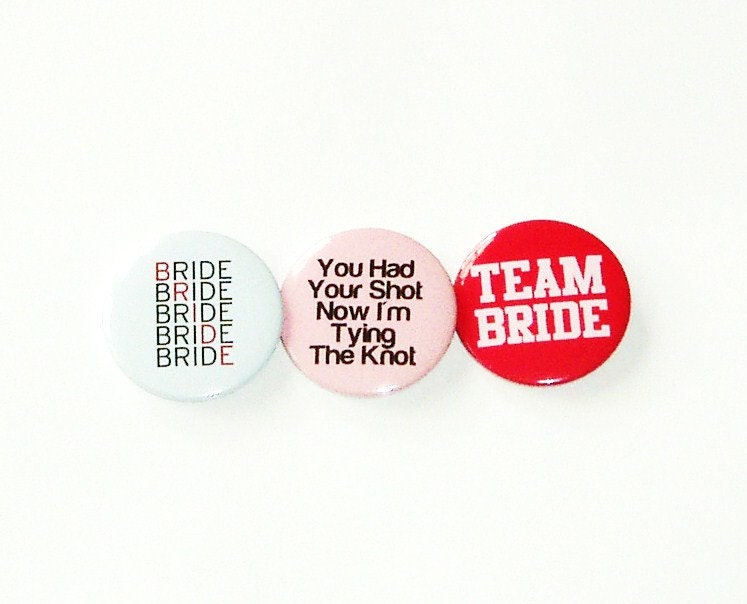 Pinback button badges - Bachelorette / Hens night party pack of 12