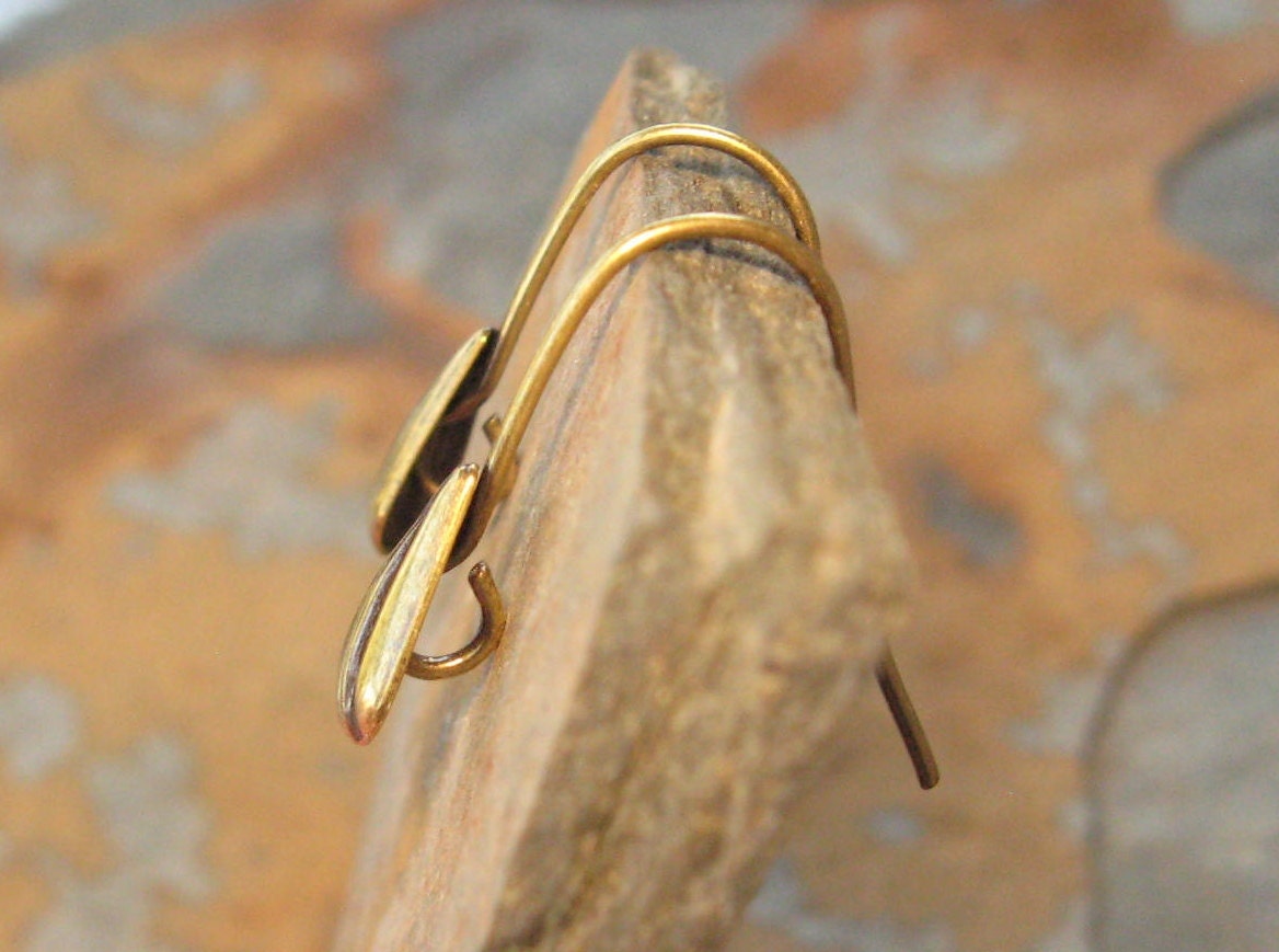 6 Antique Silver French Hook with Shell Earwires -  Trinity Brass Co. LOW SHIPPING