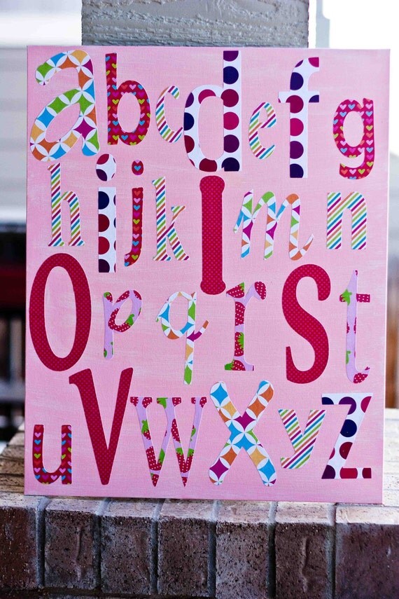 Pink Alphabet Art
