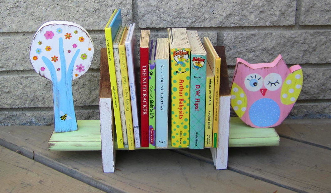 Brooke Owl - Table Top Book Shelf - Pottery Barn Kids Inspired - Eco Friendly