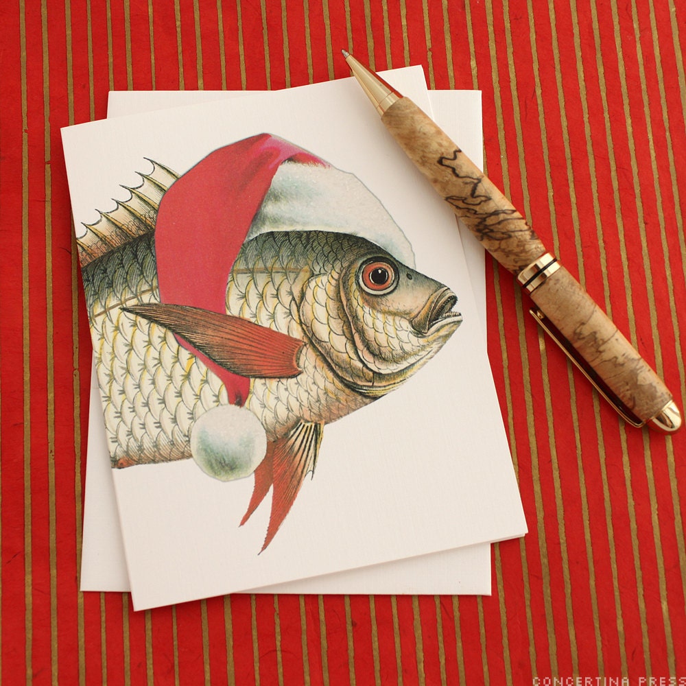 Merry Fishmas Christmas Card by Concertina Press