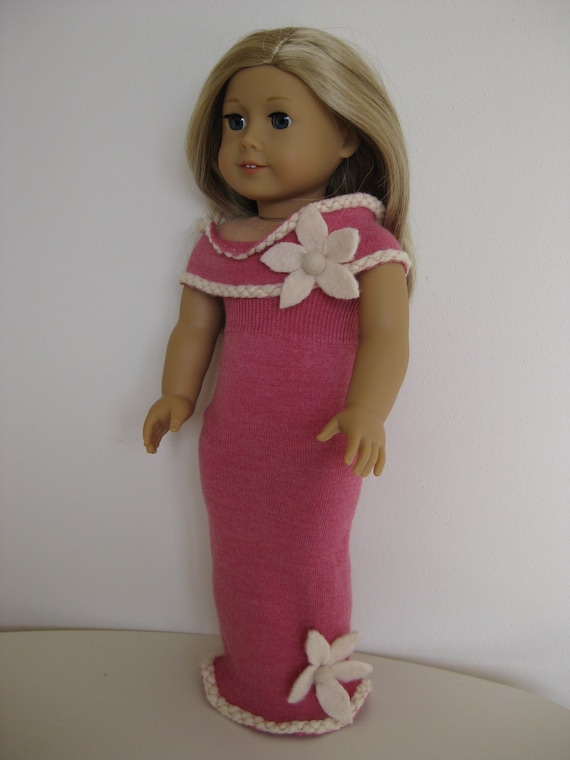 Magenta dress with shawl and casual vest for American Girl/18" doll 0009