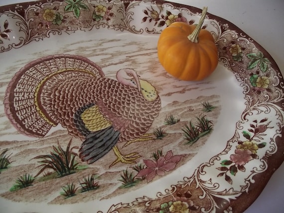 Huge Transferware Turkey Platter - Made in Japan