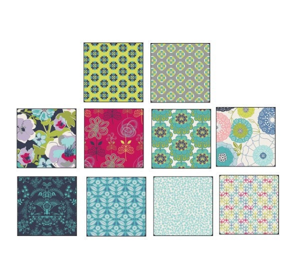 Queen Size Quilt, Rag, Vogue Blue Modernology, ALL NATURAL, fresh modern handmade bedding