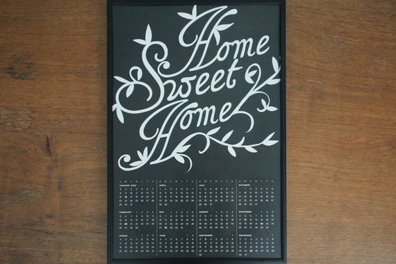 2012 Calendar, Home Sweet Home - Dark Gray