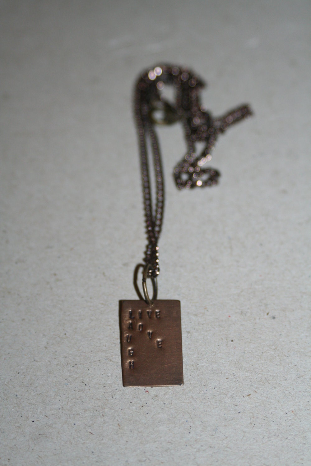 Black Friday and Cyber Monday Sales Live, Laugh, Love Hand Stamped Necklace