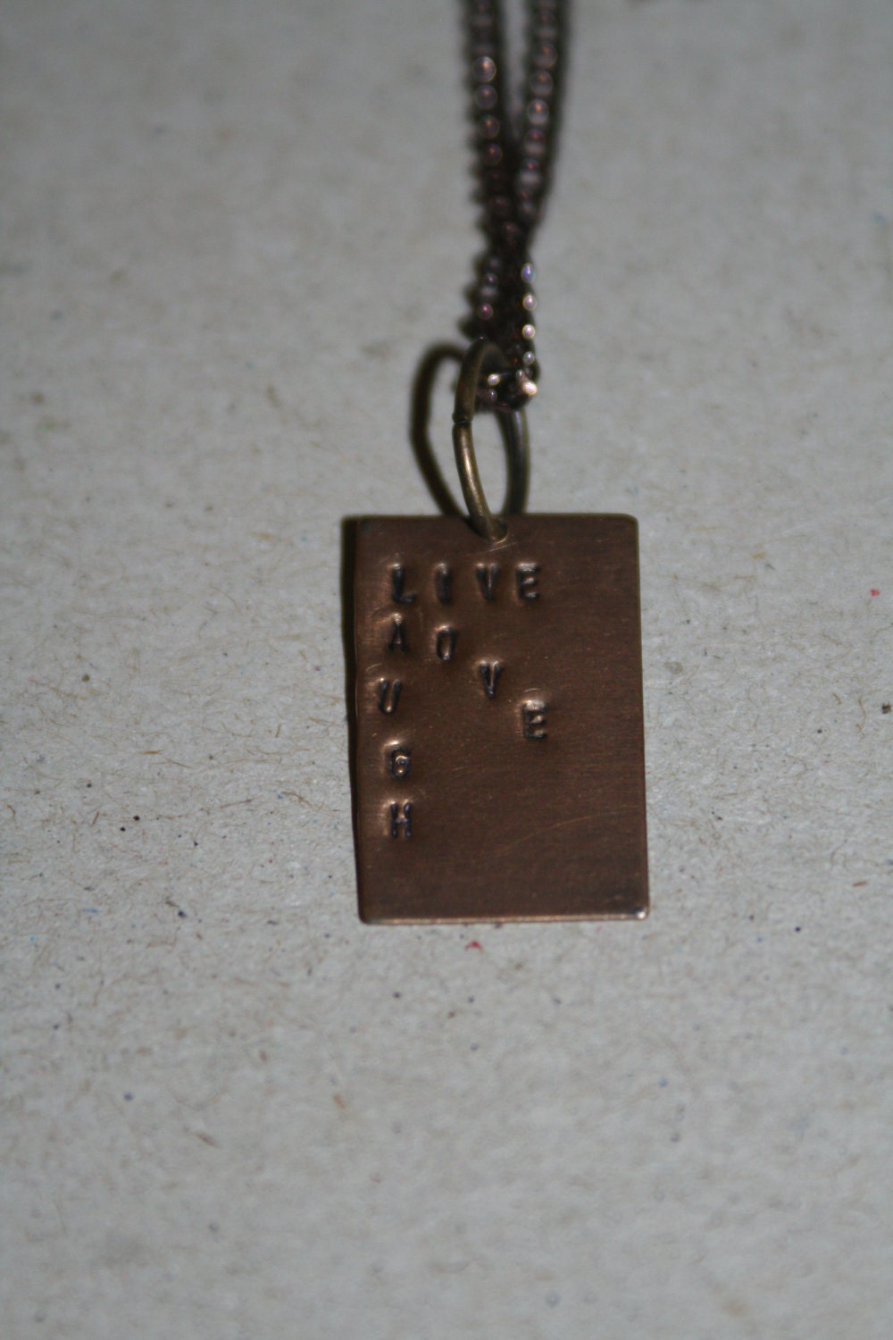 Black Friday and Cyber Monday Sales Live, Laugh, Love Hand Stamped Necklace