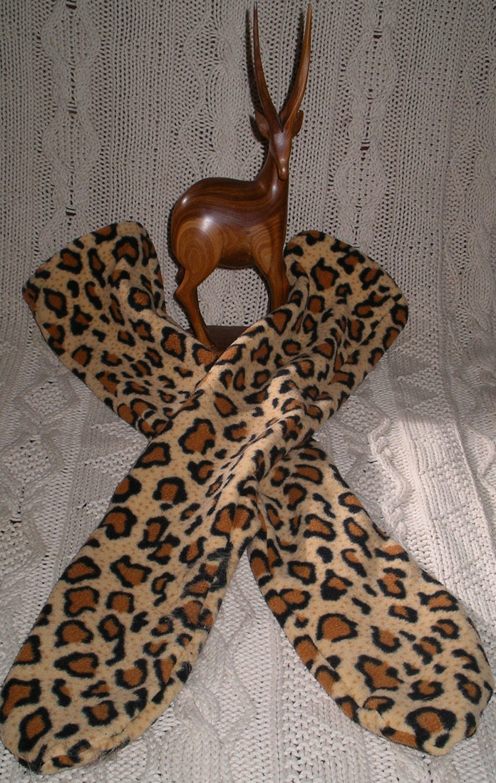 Fleece Socks Womens shoe size 6 - 8 Leopard Print