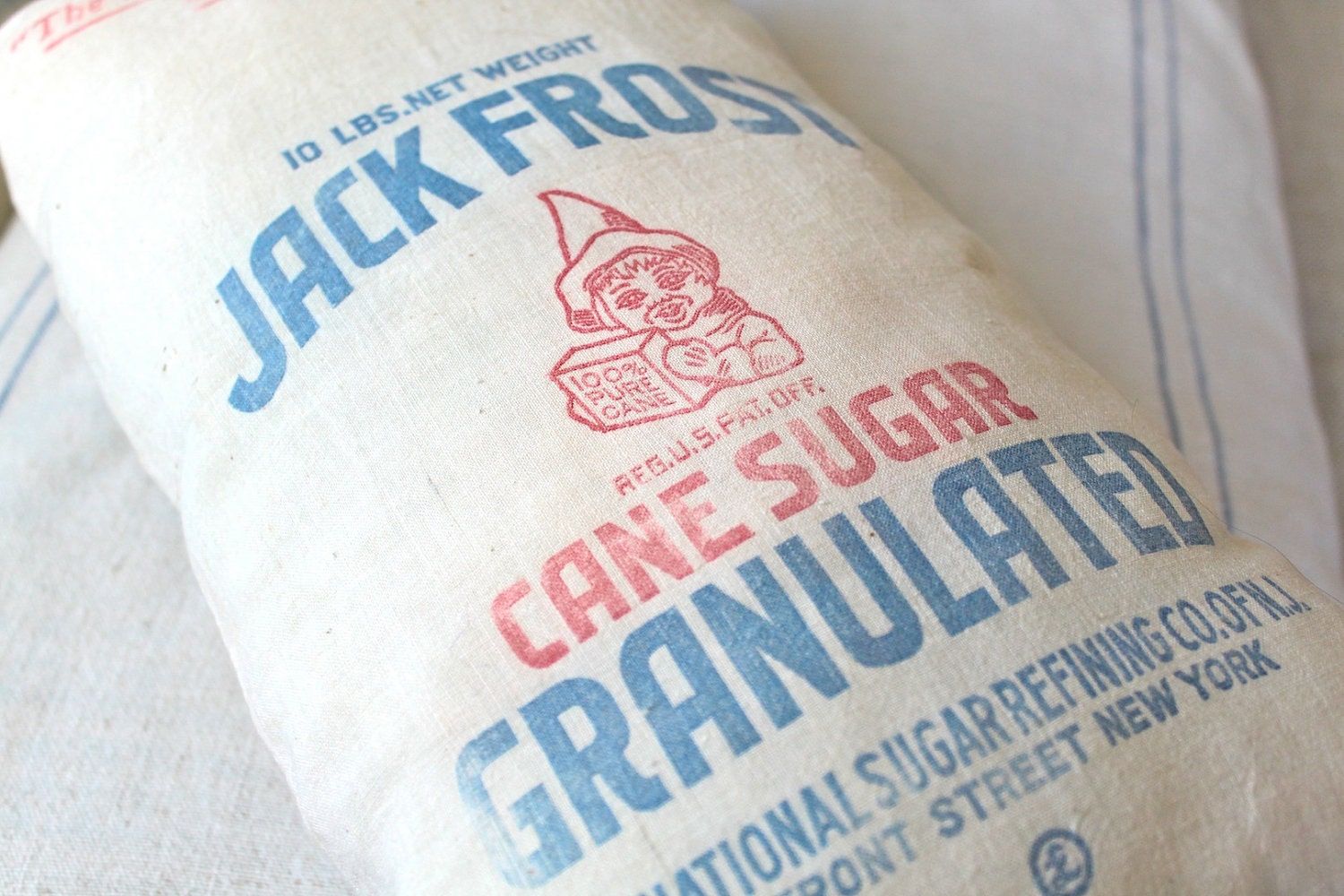 Christmas Pillow, Jack Frost, Home Decor, Sugar Sack, Farmhouse