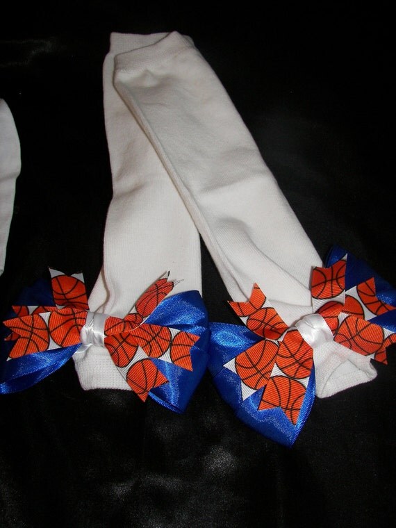 Lil Sis Basketball Bling Shirt, Bow, and Legwarmers Set--Adorable--Customized with our team name and colors