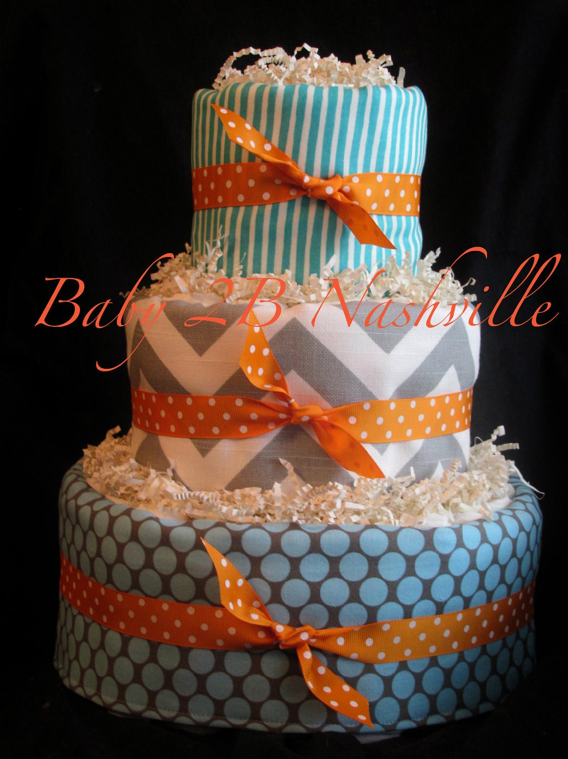 Boys Diaper Cake in Grey and Blue