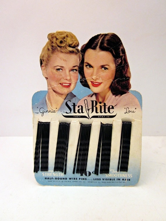 Vintage Carded Bobby Pins - Set of 3