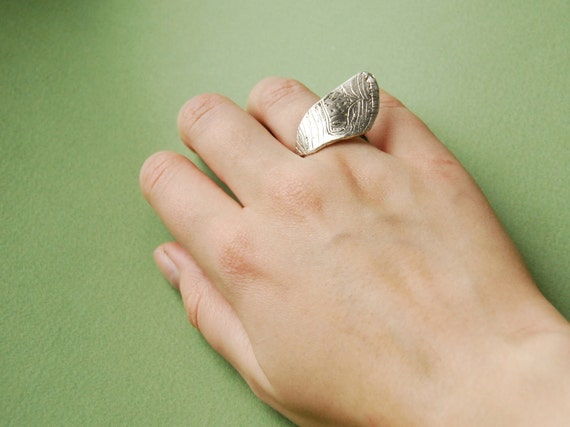 Sterling silver moth wing ring