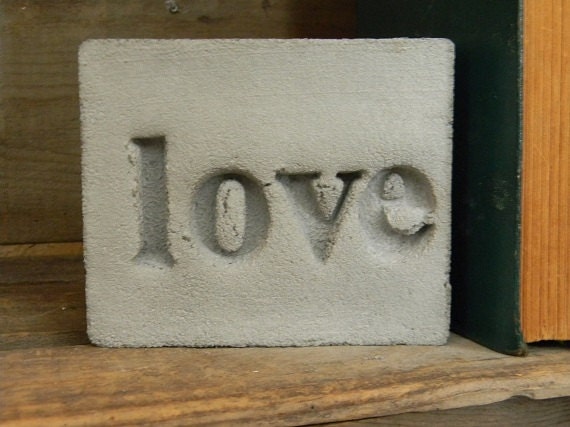 Concrete Decorative Word Stone "Love"