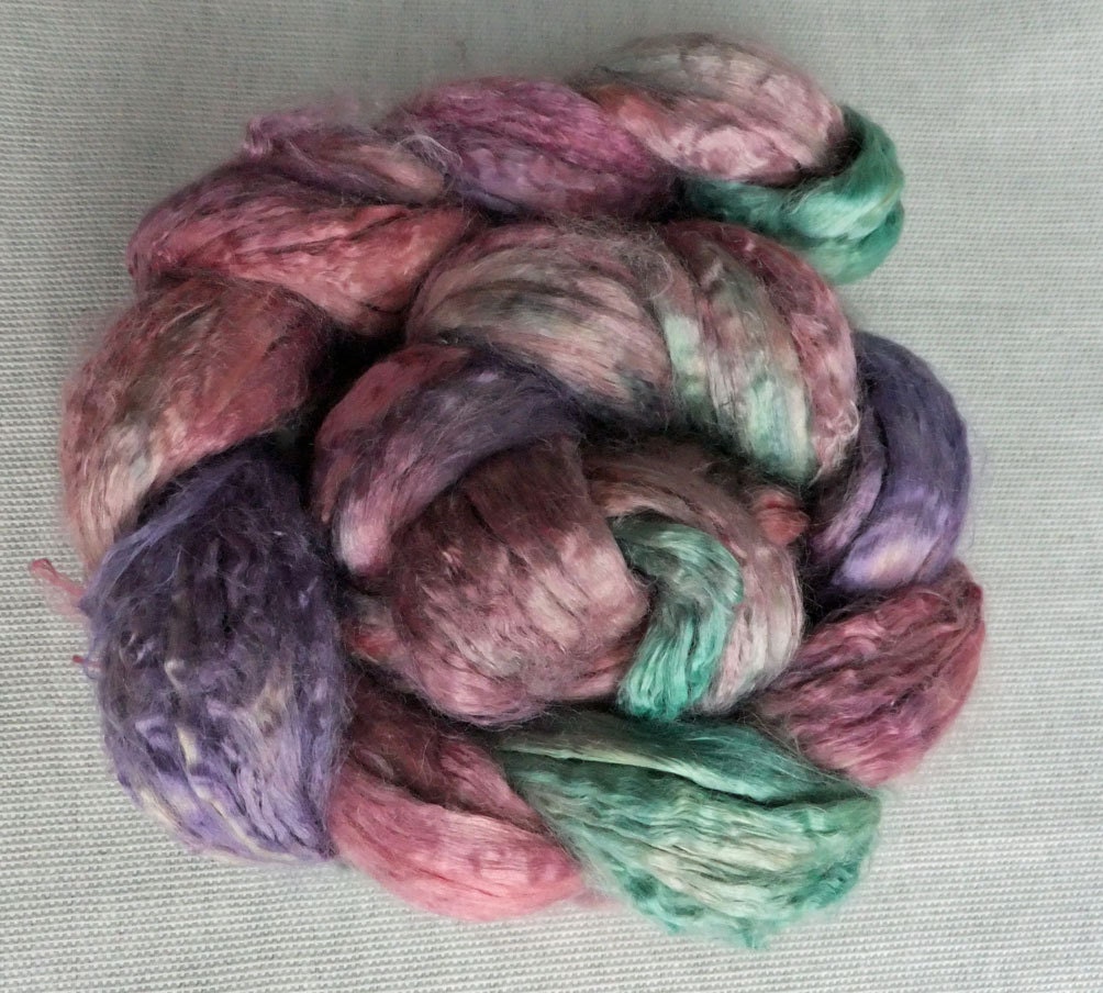 Sale - Tea Party  - Soysilk Roving - 3.4 oz