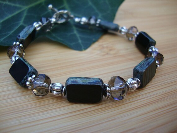 Black Czech Glass Bracelet Preview 2