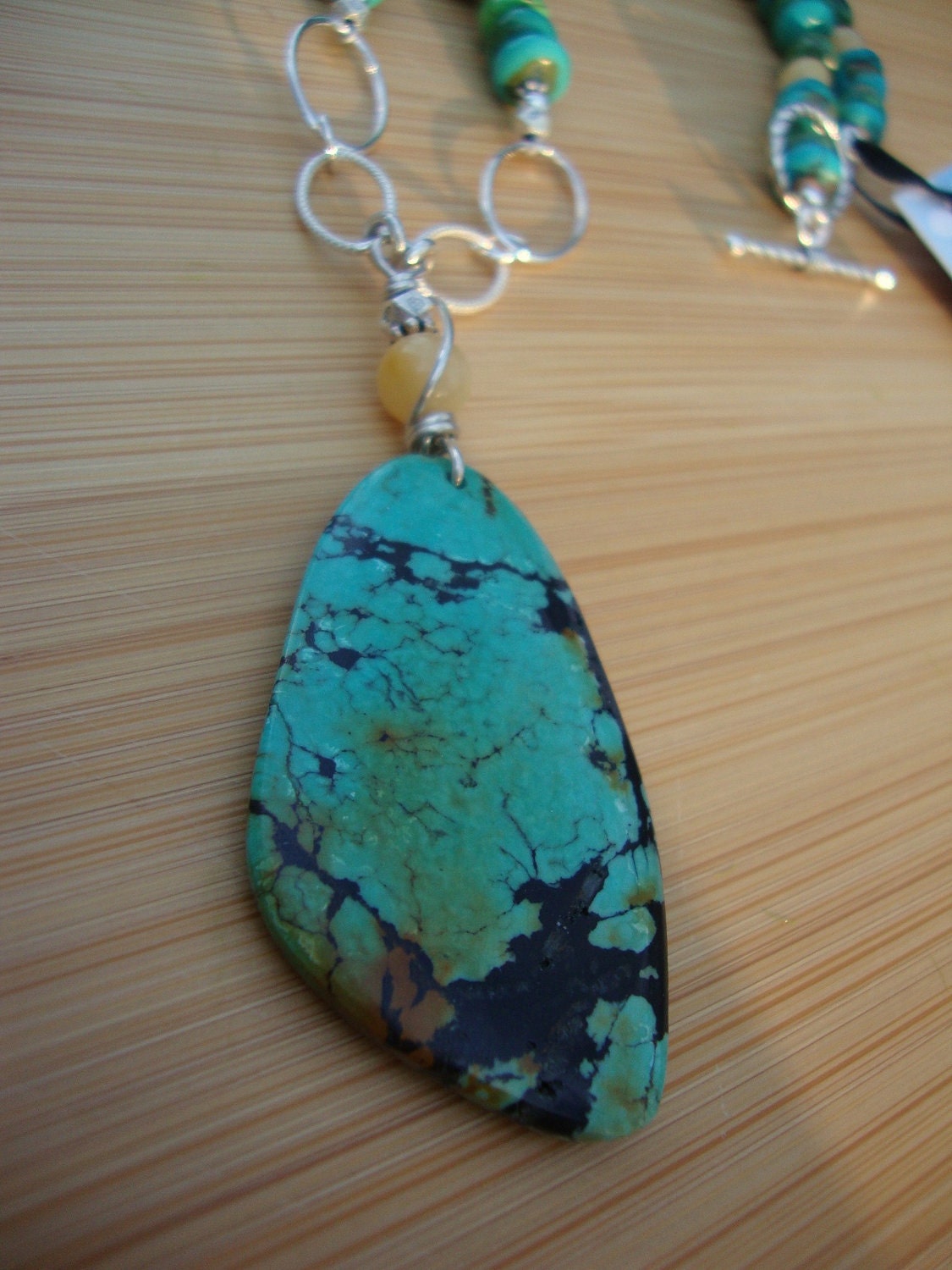 Turquoise And Yellow Jade Necklace Preview 1
