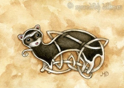 Celtic Ferret  5x7 art print