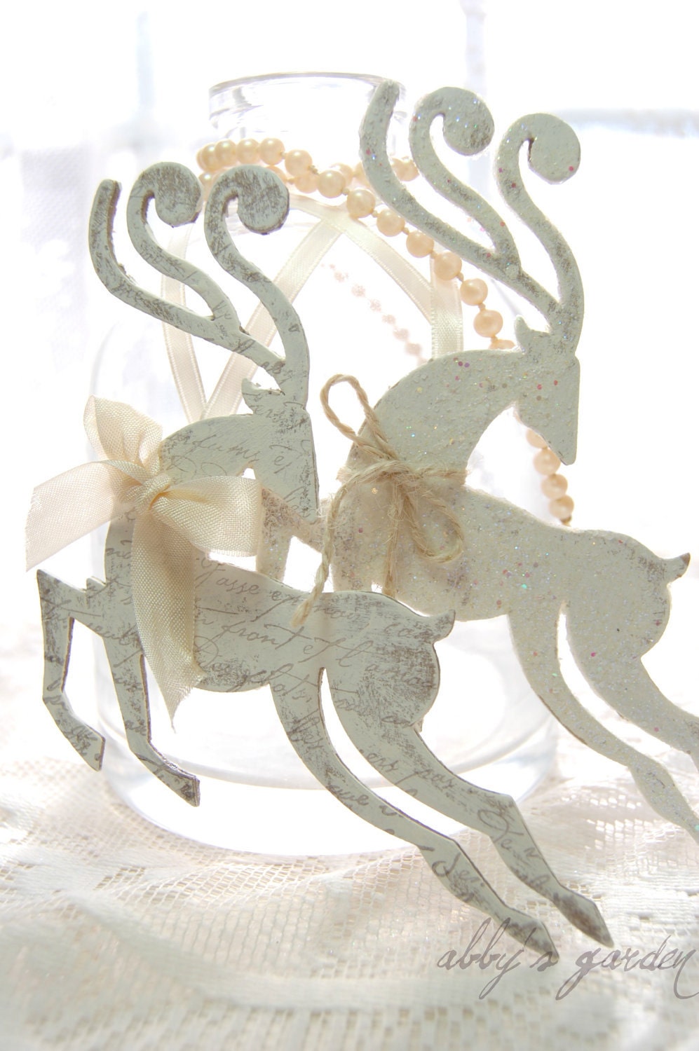 Комплект из двух зима белым орнаментом оленей вдохновлен дуги Жизнь Жанны д '